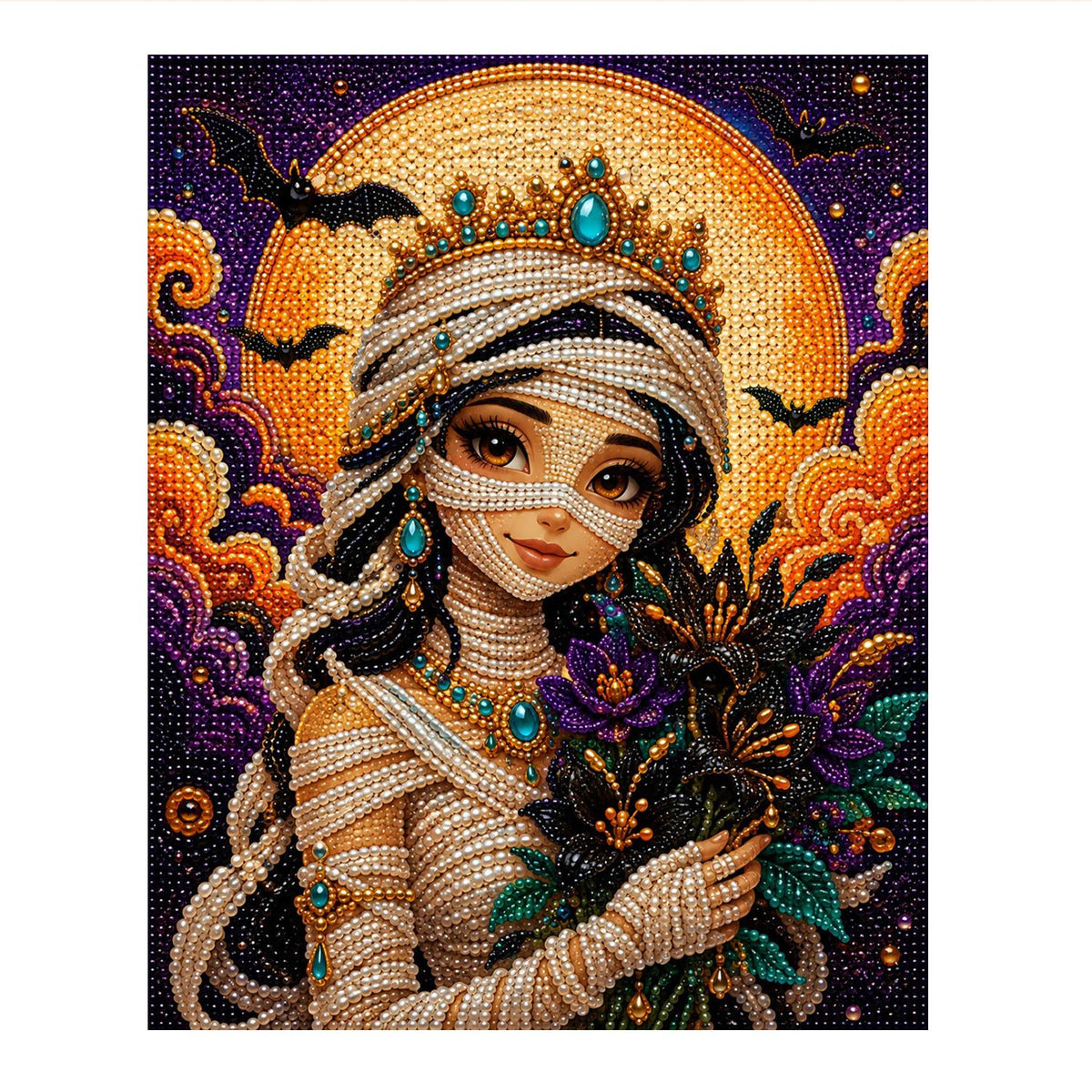 Mummy Princess with Bouquet pearl painting – image 11