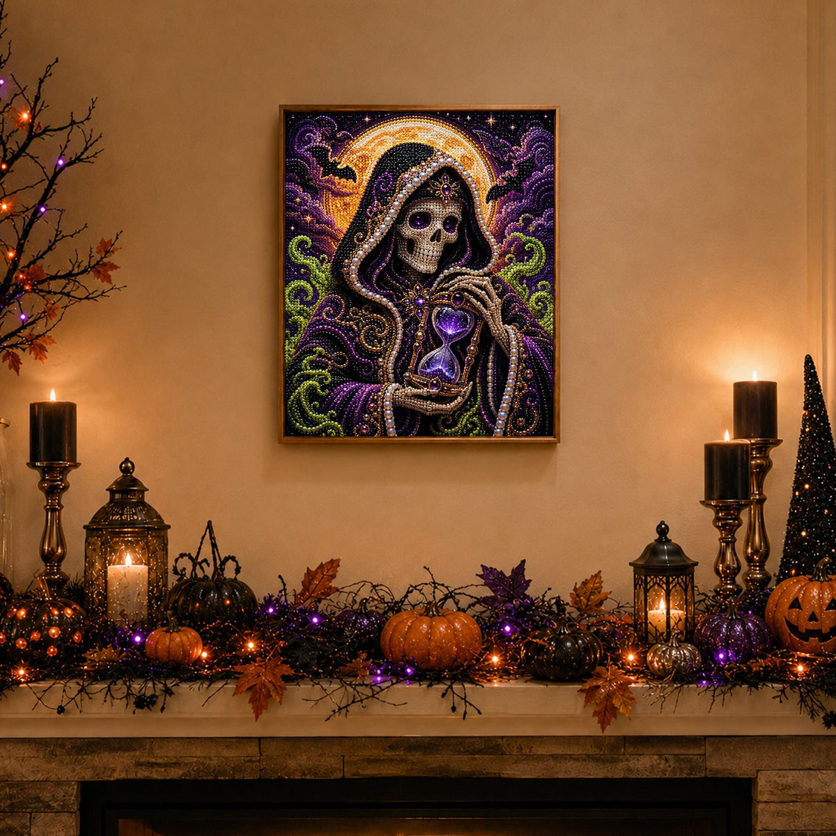 Hooded Reaper with Hourglass pearl painting – image 3