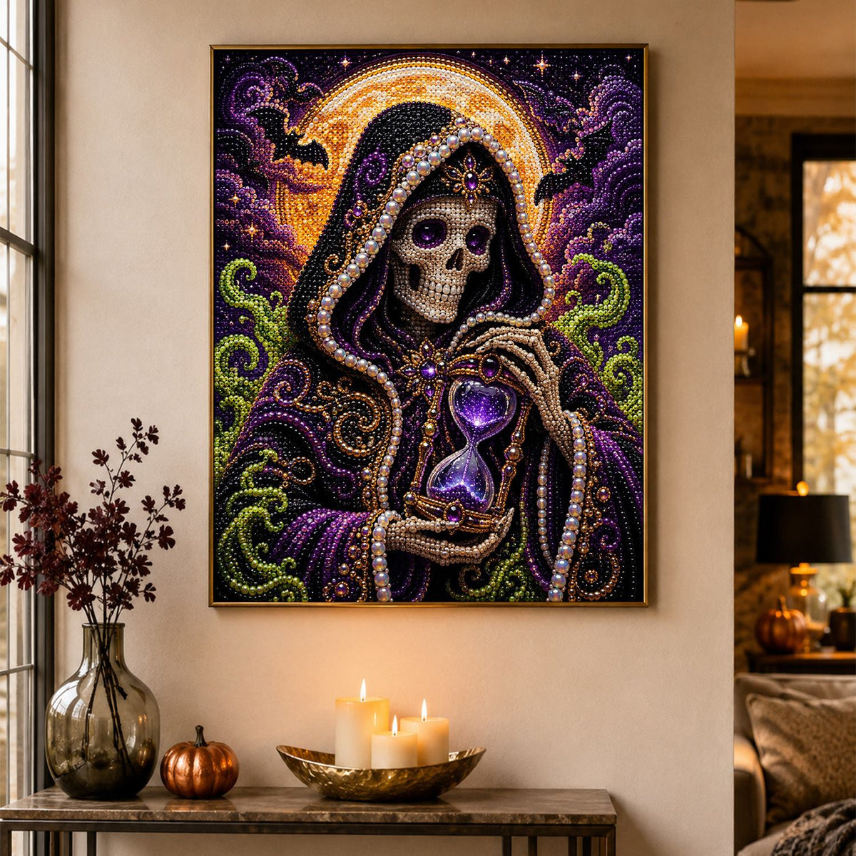 Hooded Reaper with Hourglass pearl painting – image 4