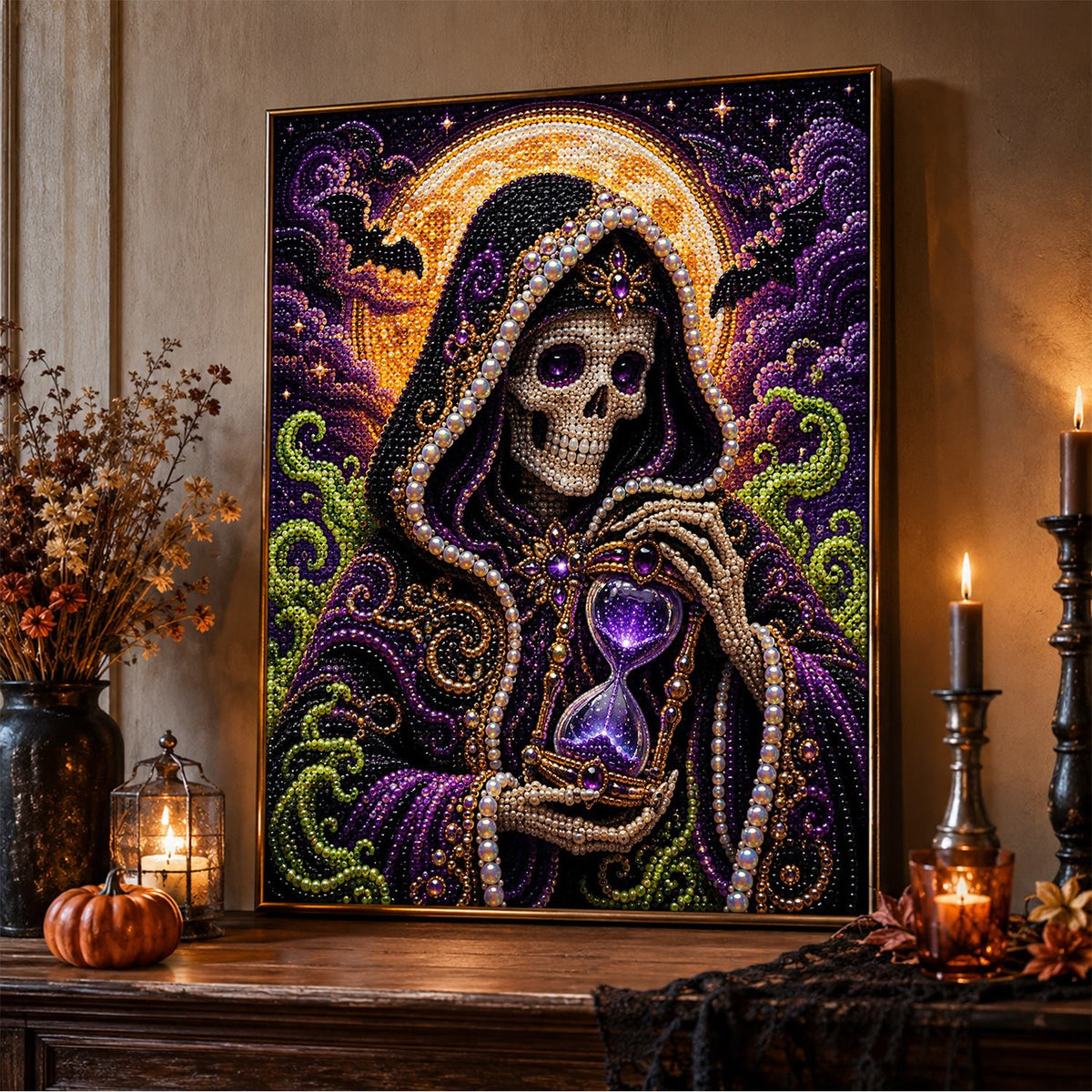 Hooded Reaper with Hourglass pearl painting – image 5