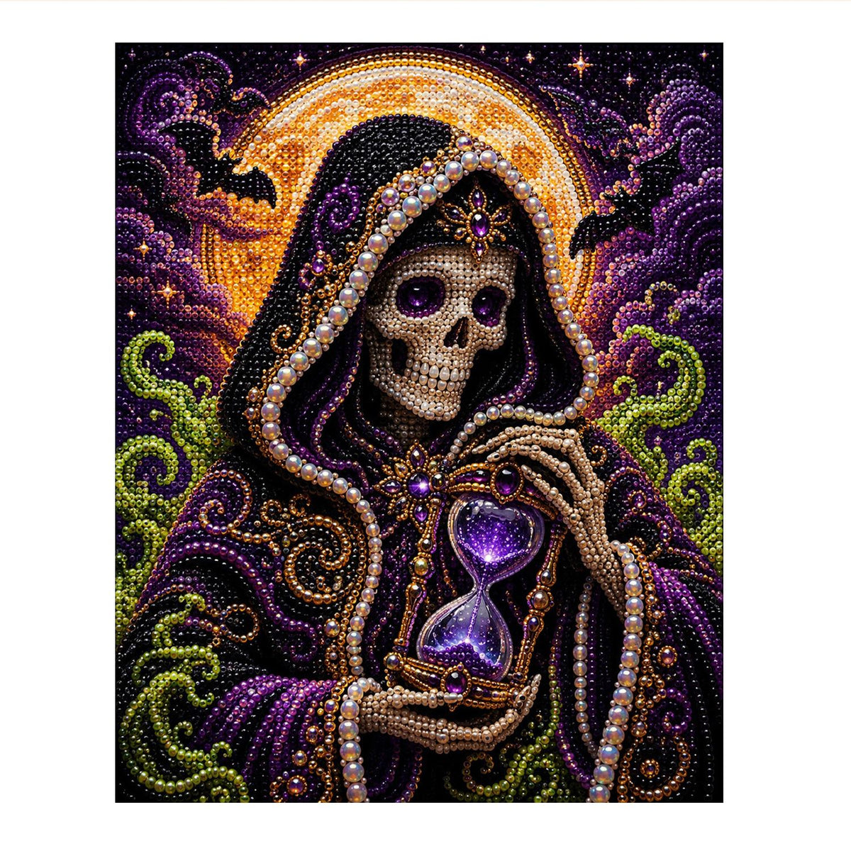 Hooded Reaper with Hourglass pearl painting – image 11