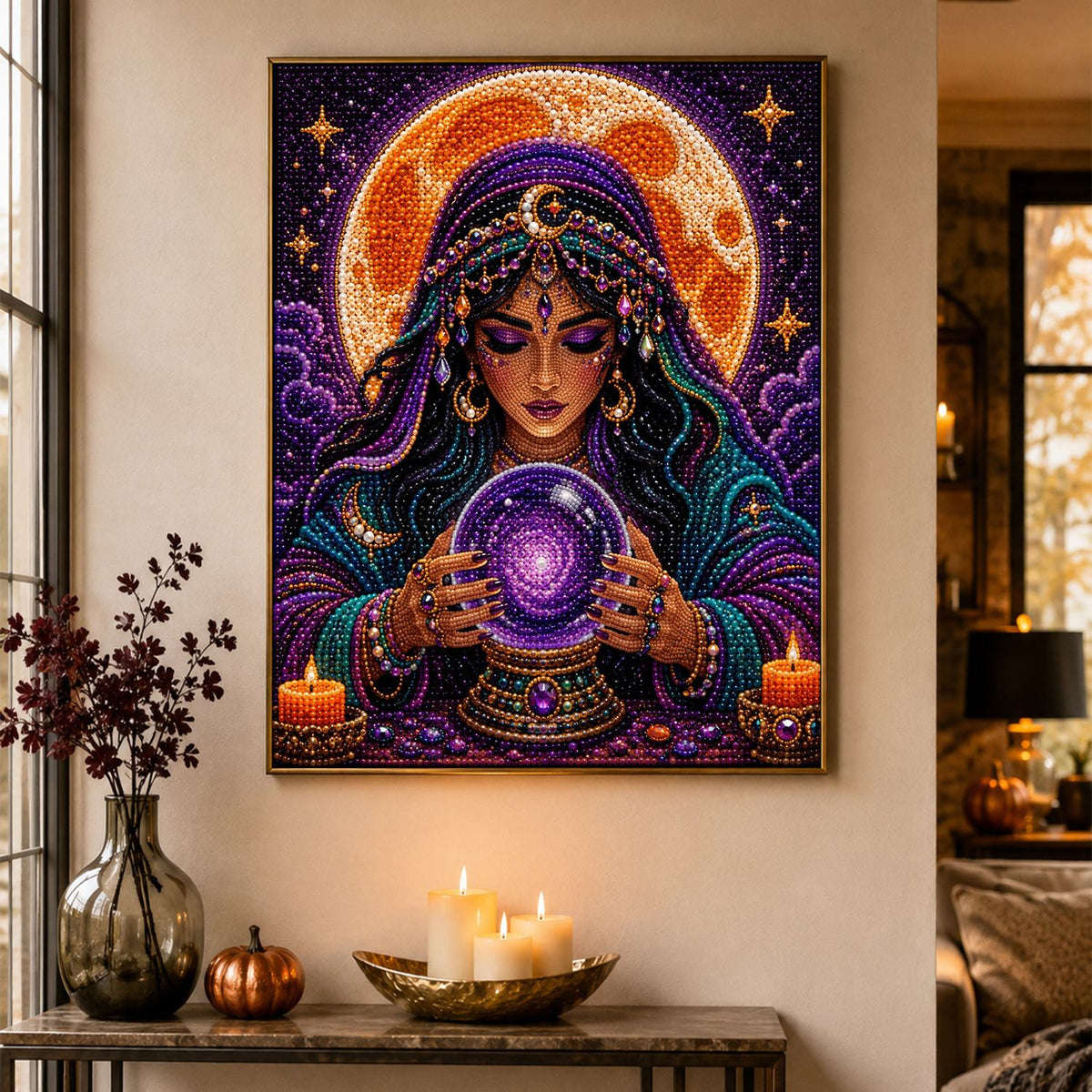 Moonlit Fortune Teller pearl painting – image 4
