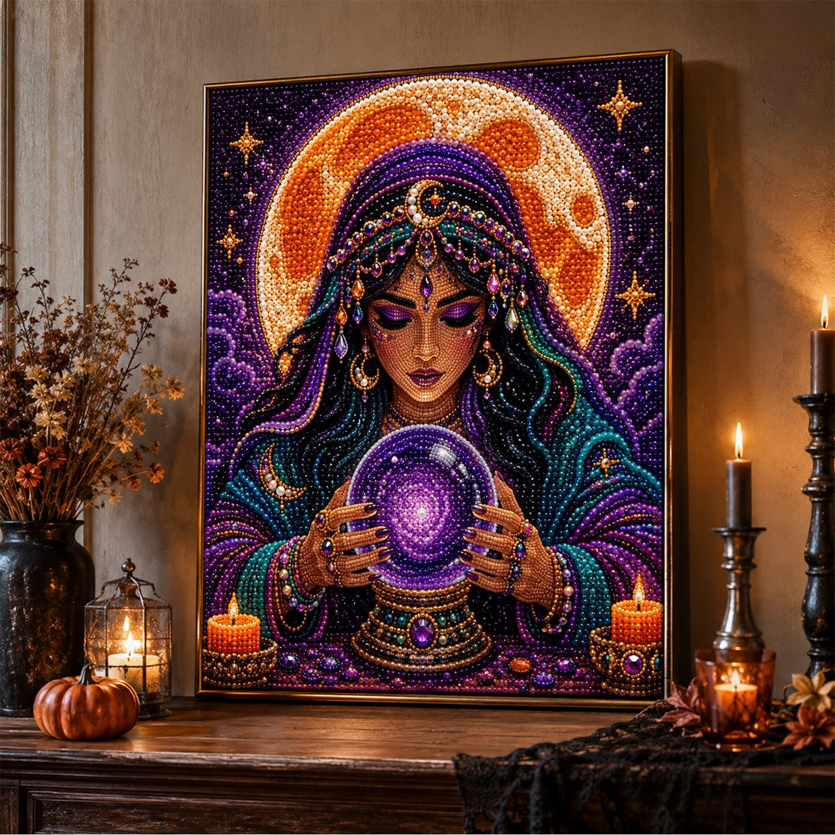 Moonlit Fortune Teller pearl painting – image 5