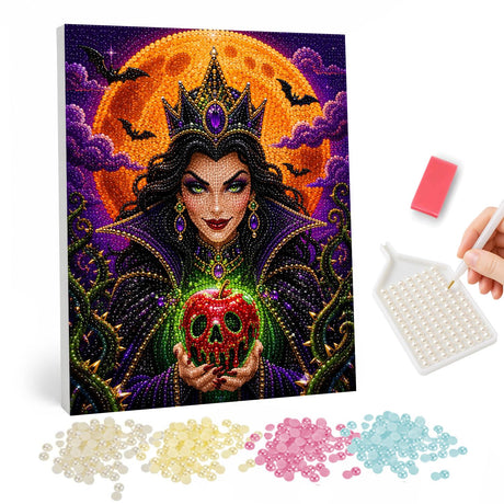 Halloween Queen with Skull Apple pearl painting – image 1