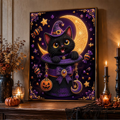 Black Cat in a Magic Hat pearl painting – image 5
