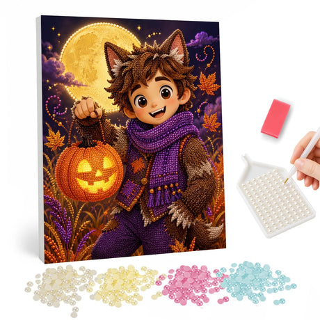 Halloween Wolf Costume Child pearl painting – image 1