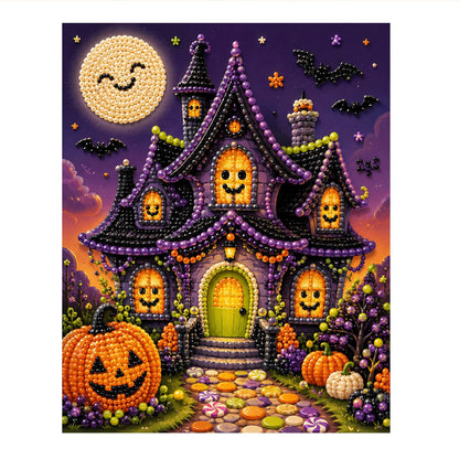 Smiling Moon Haunted Cottage pearl painting – image 11