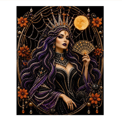Spider-Web Queen with a Fan pearl painting – image 11