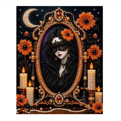 Masked Lady in the Gilded Mirror pearl painting – image 11