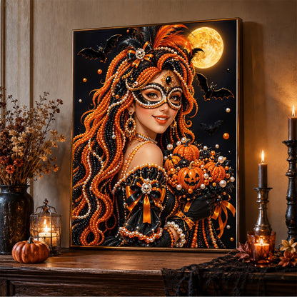 Copper-Haired Masquerade Belle pearl painting – image 5
