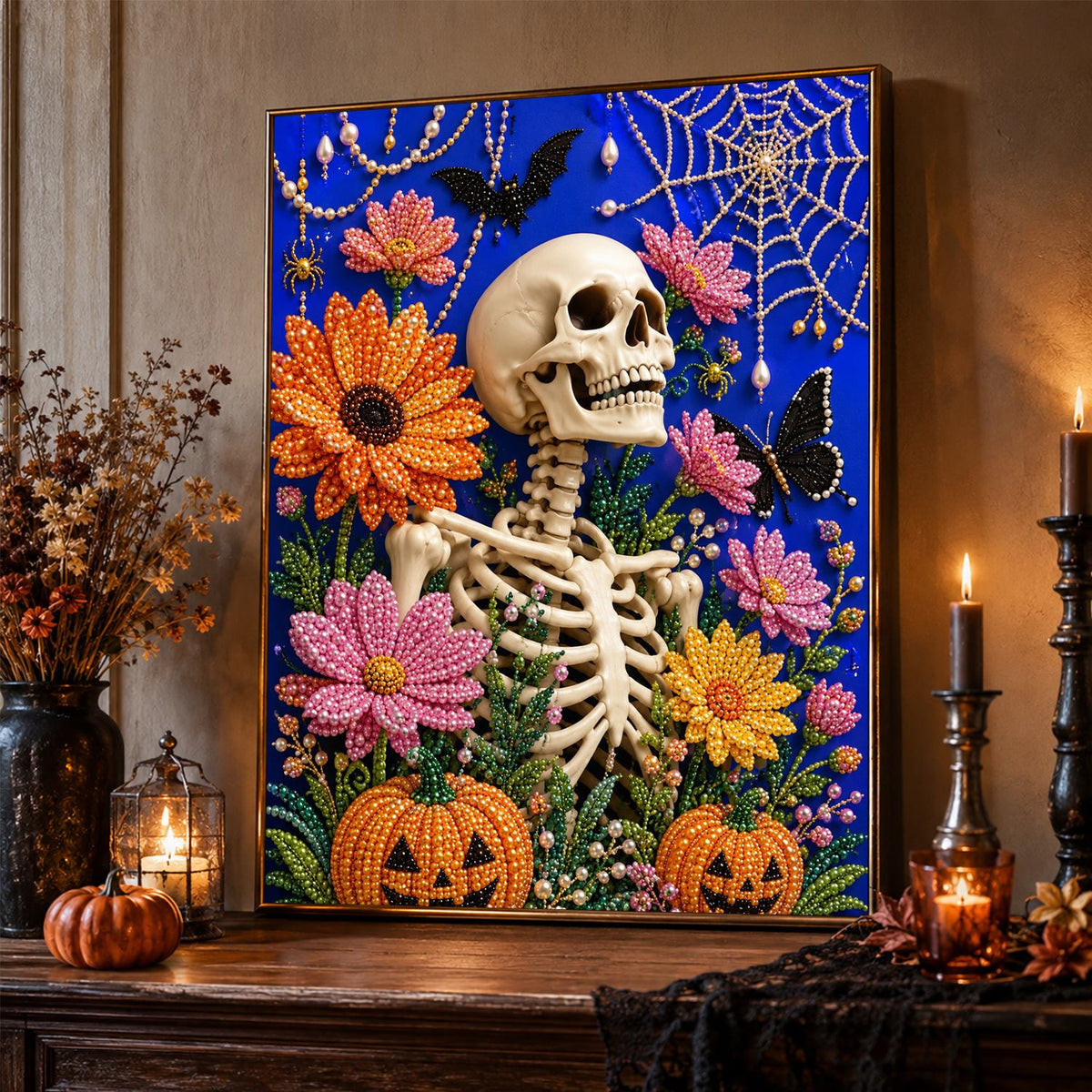 Skeleton in a Flower Garden pearl painting – image 2