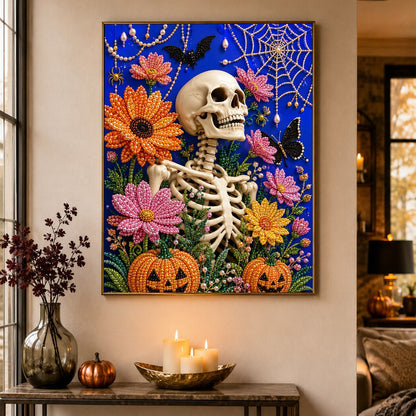 Skeleton in a Flower Garden pearl painting – image 4