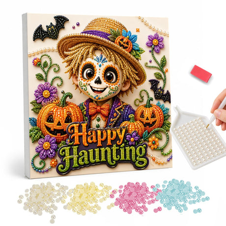 Happy Haunting Halloween Skeleton Pearl Painting Kit pearl painting – image 1