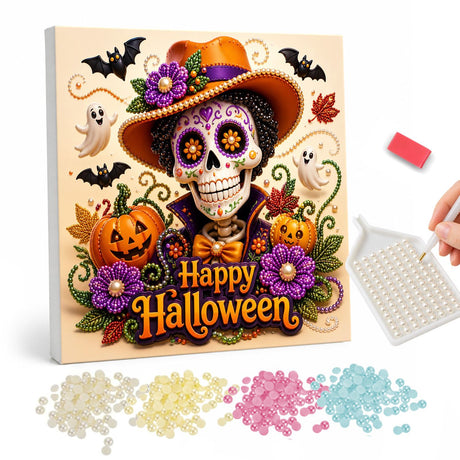 Halloween Sugar Skull pearl painting – image 1