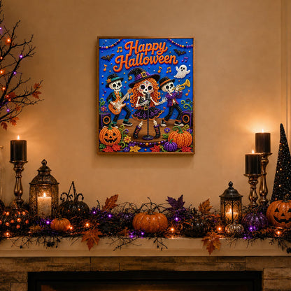 Witch Singer and Skeleton Band pearl painting – image 3