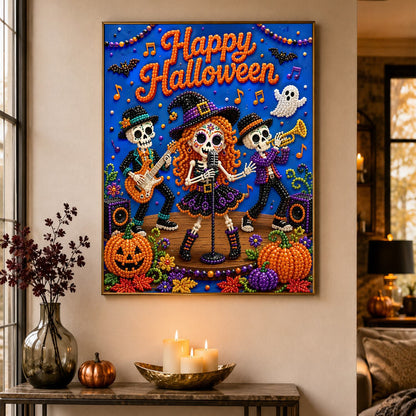 Witch Singer and Skeleton Band pearl painting – image 4