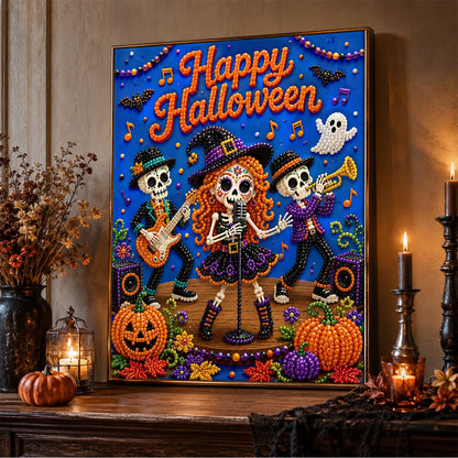 Witch Singer and Skeleton Band pearl painting – image 5