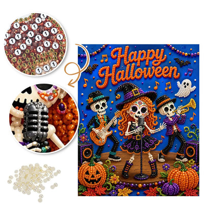 Witch Singer and Skeleton Band pearl painting – image 6