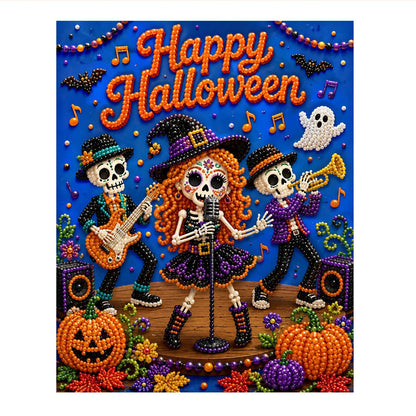 Witch Singer and Skeleton Band pearl painting – image 11