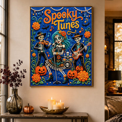 Skeleton Serenade with Fiddle pearl painting – image 4