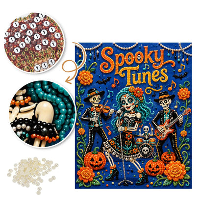 Skeleton Serenade with Fiddle pearl painting – image 6