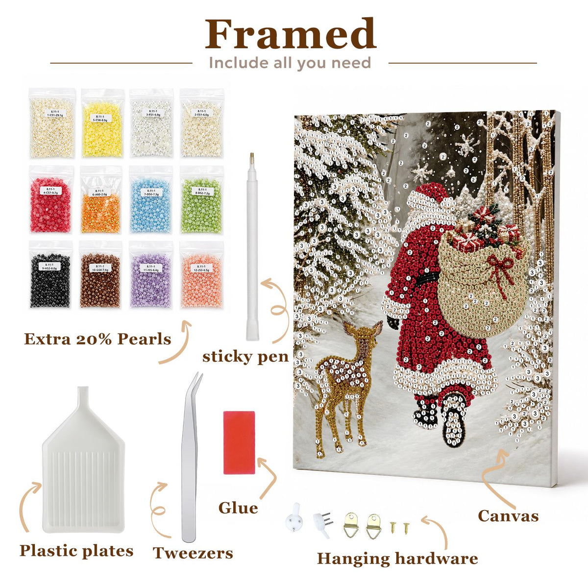 Witch-Hat Pumpkin and Candle pearl painting – image 9