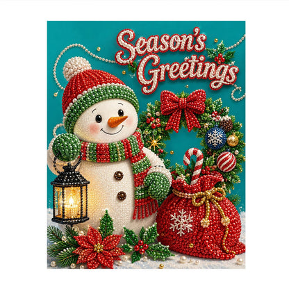 Lantern Snowman with a Gift Sack pearl painting – image 11