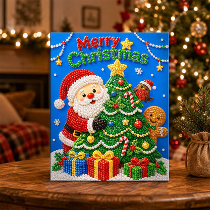 Santa Peeking Behind the Tree pearl painting – image 5