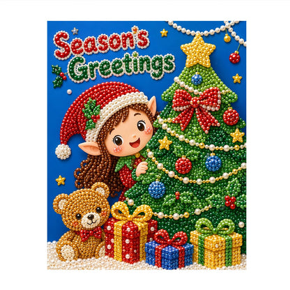 Little Elf and Teddy Bear pearl painting – image 11