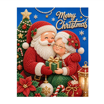 Santa and Mrs. Claus Embrace pearl painting – image 11
