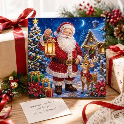 Santa's Moonlit Lantern Walk pearl painting – image 2
