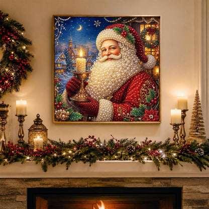 Santa's Candlelit Night pearl painting – image 3