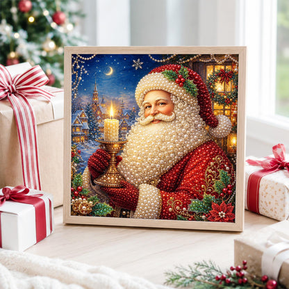 Santa's Candlelit Night pearl painting – image 4