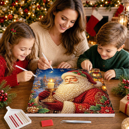 Santa's Candlelit Night pearl painting – image 15