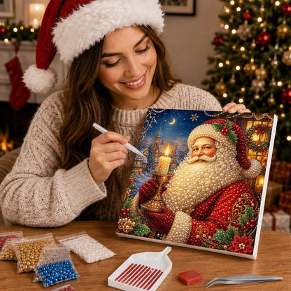 Santa's Candlelit Night pearl painting – image 16