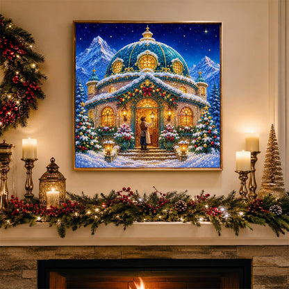 Domed Chapel in the Alps pearl painting – image 3