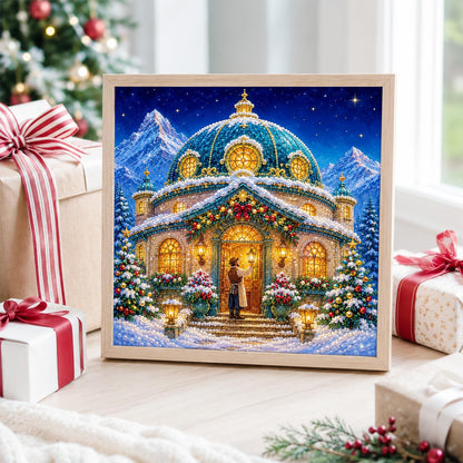 Domed Chapel in the Alps pearl painting – image 4