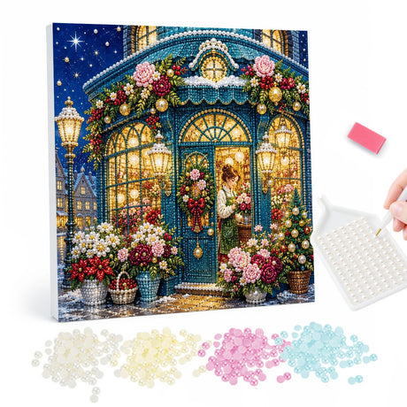 Christmas Flower Shop pearl painting – image 1