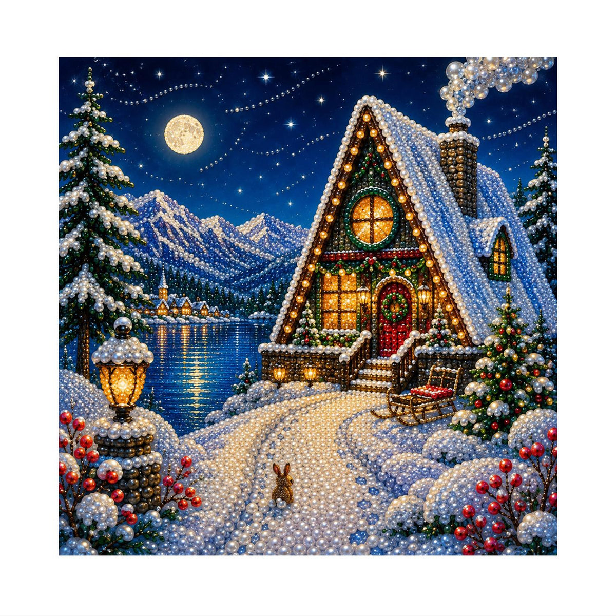 A-Frame Cabin by the Lake pearl painting – image 11
