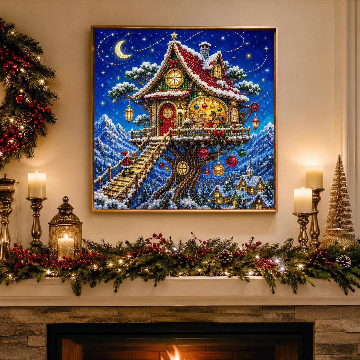 Moonlit Treehouse Hideaway pearl painting – image 3