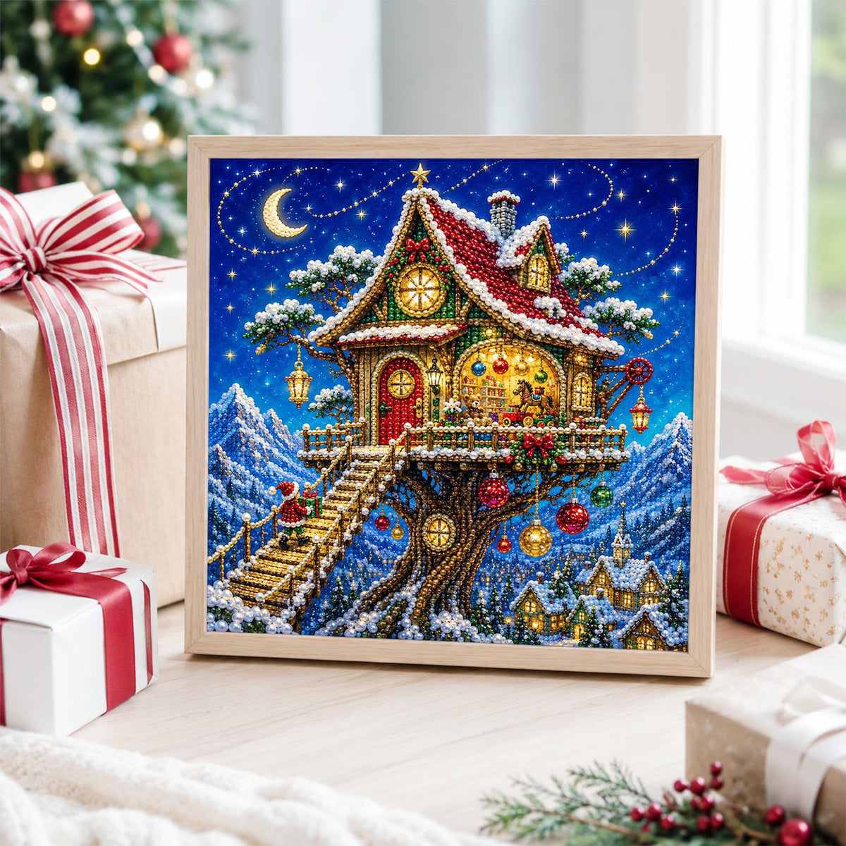 Moonlit Treehouse Hideaway pearl painting – image 4