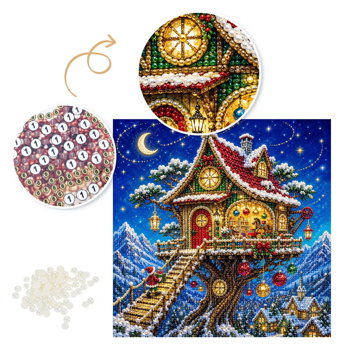 Moonlit Treehouse Hideaway pearl painting – image 6