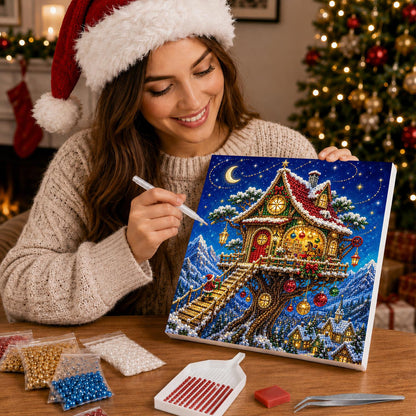 Moonlit Treehouse Hideaway pearl painting – image 16