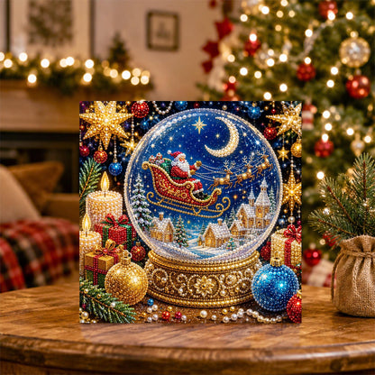 Santa's Sleigh in a Snow Globe pearl painting – image 5
