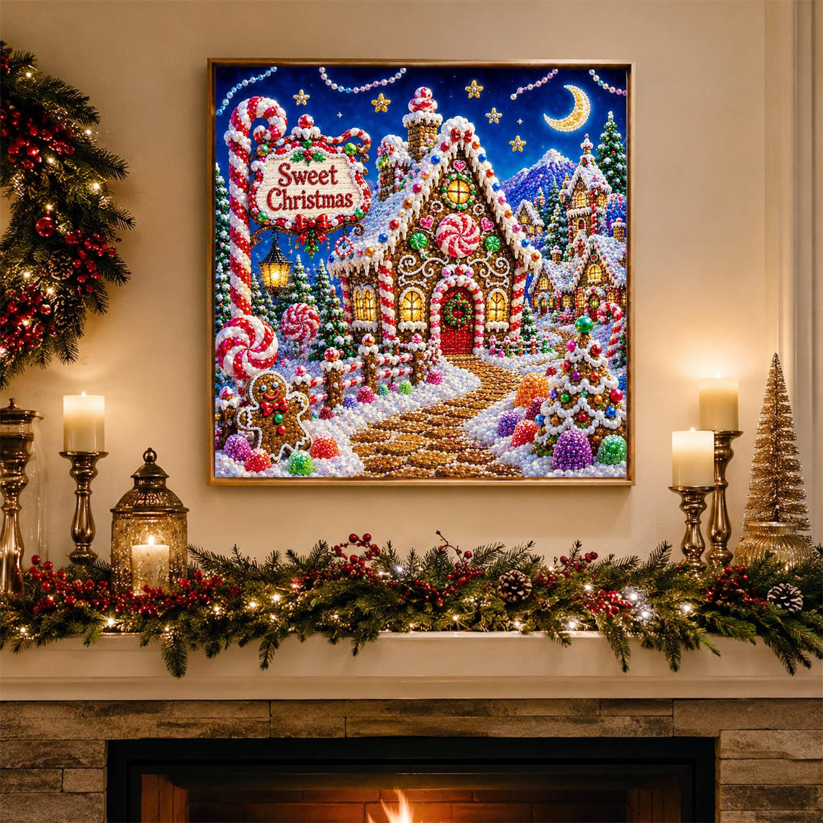 Gingerbread House Candy Lane pearl painting – image 3