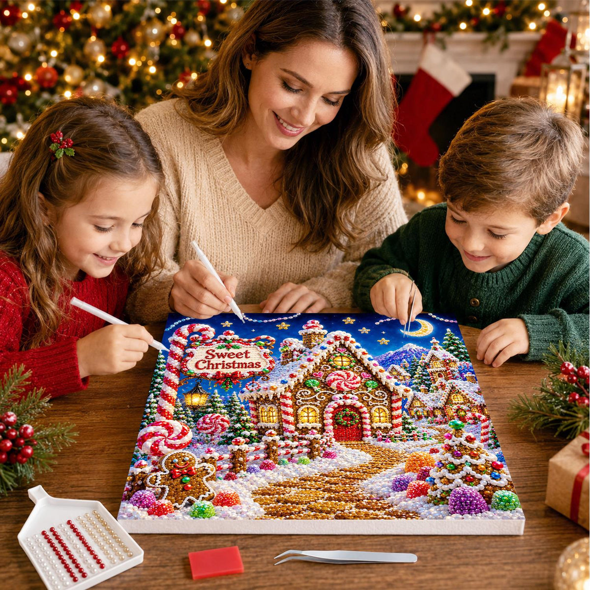 Gingerbread House Candy Lane pearl painting – image 15
