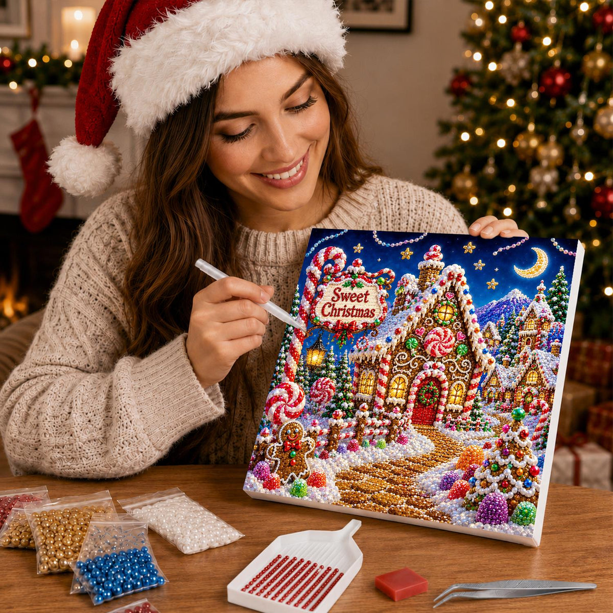 Gingerbread House Candy Lane pearl painting – image 16