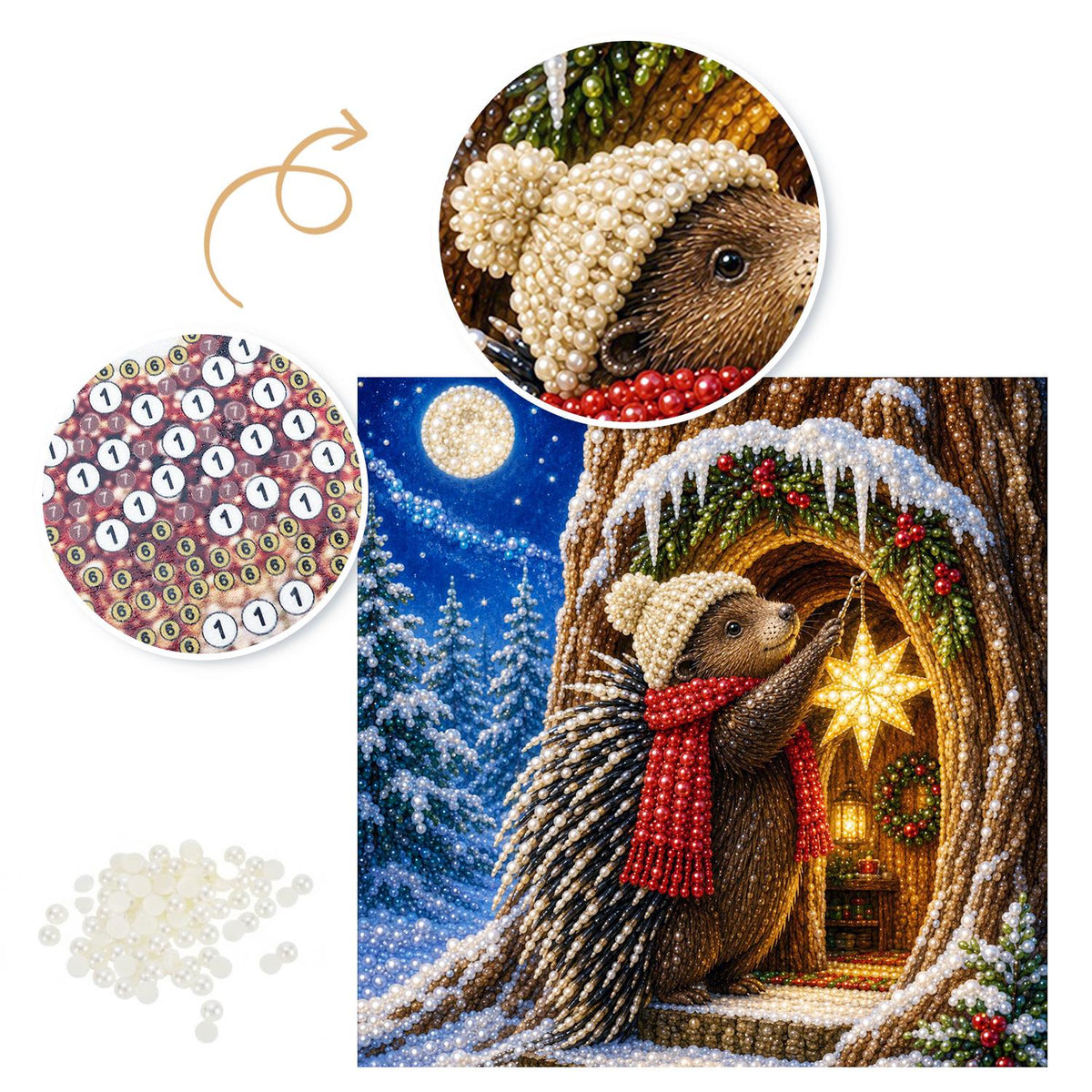 Hedgehog's Tree Hollow Star pearl painting – image 6