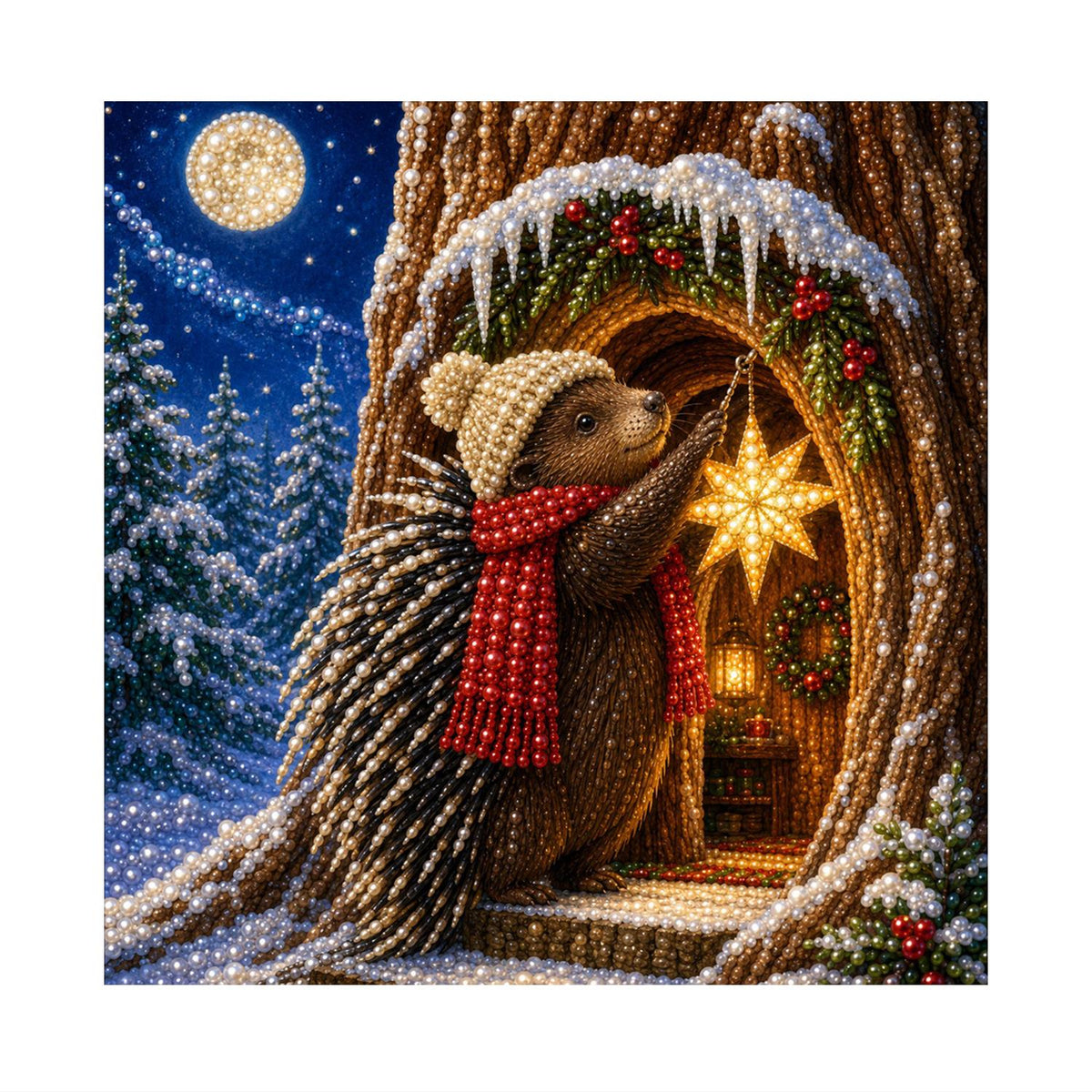 Hedgehog's Tree Hollow Star pearl painting – image 11