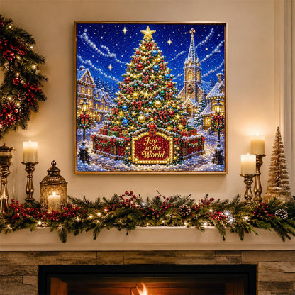 Village Square Christmas Tree pearl painting – image 3